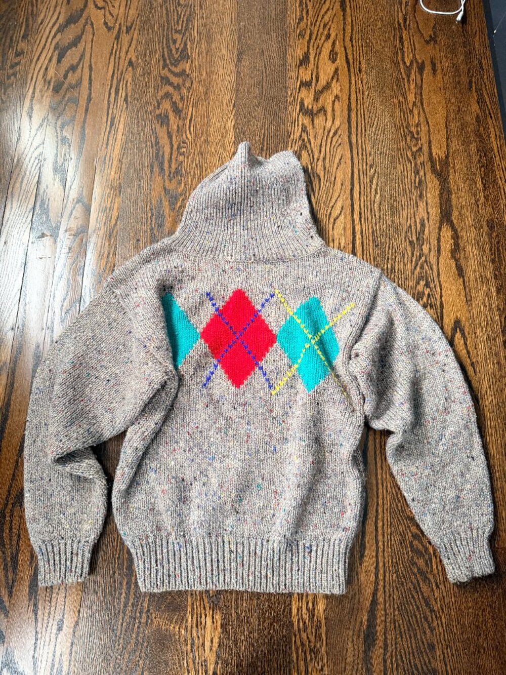 Vintage Gap argle cowl neck sweater large multicolor
